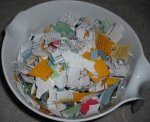 This is an image of torn up paper for making new paper