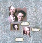 Scrapbook photos of an older couple, the photos themselves are quite old as well
