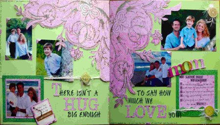 Family Scrapbook pages dedicated to mom