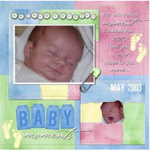 A scrapbook dedicated to a newborn baby