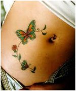 Butterfly Belly Tattoos