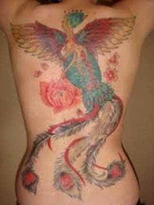 Egyptian Phoenix Tattoo on Back