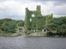 This is an image of a castle covered in ivy, which is is Ireland