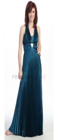 A nice turquoise pleated vintage inspired prom dress