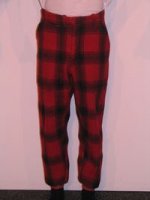 This is an image of a pair of mens plaid pants from 1960s