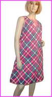 This is an image of a pink and blue plaid dress from the 60s but some may wear this today.