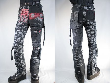This is an image of a pair of mens punk rock pants