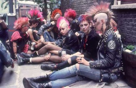 This is an image of a group of punk rockers and how they dressed