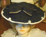 Straw Navy Vintage Hat from the 40's