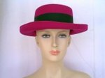 80's Vintage Hat, raspberry wool