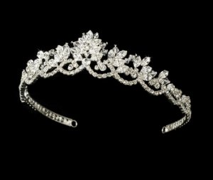This is an image of a sterling silver tiara for a brides head.