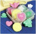 Home Made Soap in various wedding themed shapes, hearts, stars, etc.
