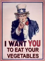 This is an image of uncle sam saying i want you to eat your vegetables