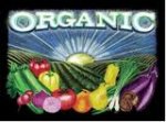 This is an image of a sign that says organic and had fresh vegetables on it
