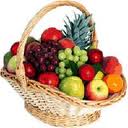 This is an image of a fruit gift basket