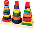 This is an image of a geometrical stacker toy