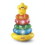 This is an image of a fisher price little super star classic stacker toy. You take the rings off and on and it flashes and also sings